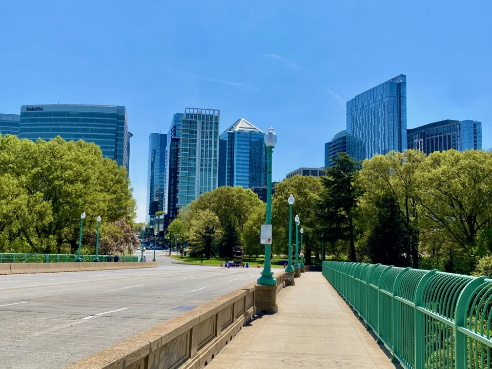 Rosslyn skyline viewed from Key Bridge in Arlington, Virginia